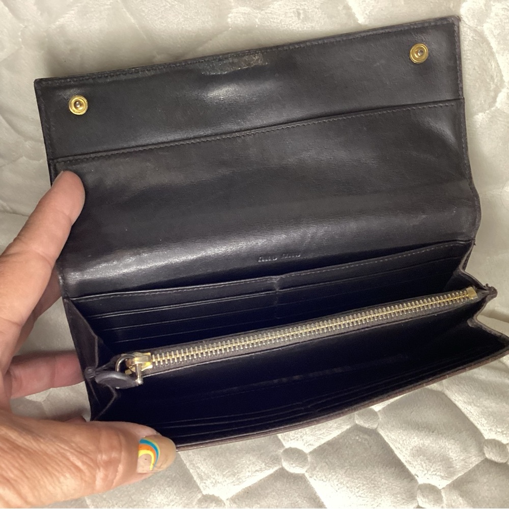 Miu Miu Authentic Wallet In Brown Alligator Embos… - image 5